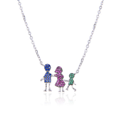 FAMILY TRIO MULTICOLORED NECKLACE - Reeezy