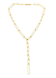 GLAMOROUS Y-PAPERCLIP NECKLACE - Reeezy