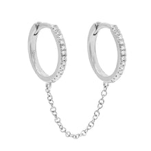 Load image into Gallery viewer, LISA CUBIC ZIRONIA DOUBLE HUGGIE CHAIN
