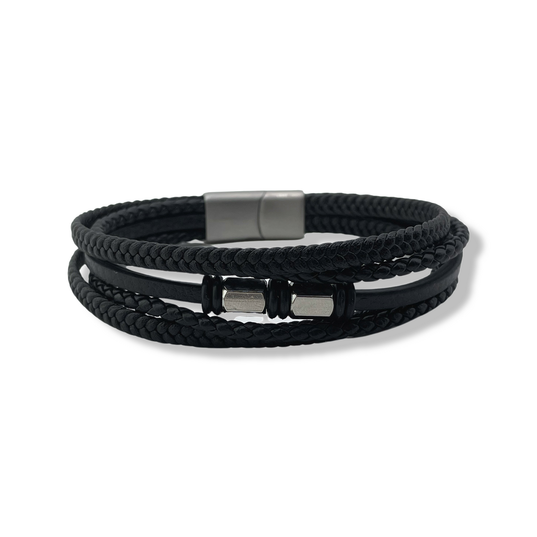 Multi Row Leather Bracelet